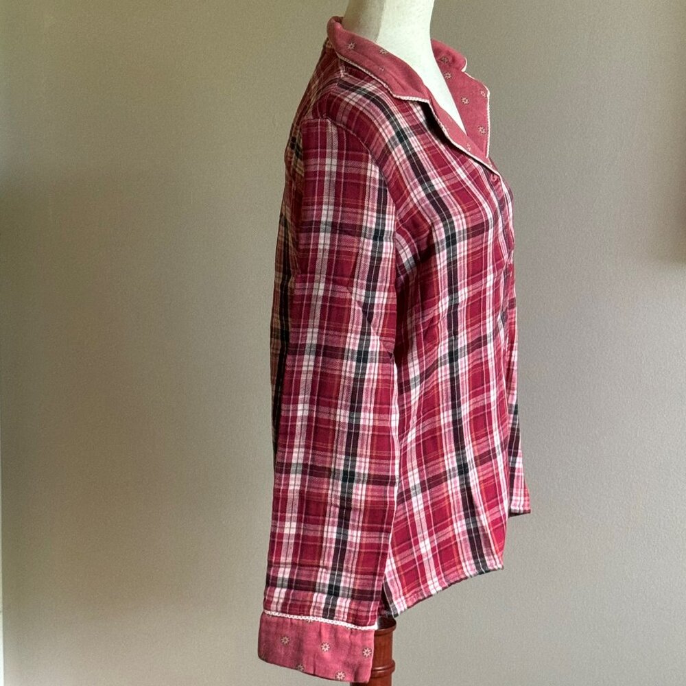 Sundance Catalog red plaid pajama top - Large